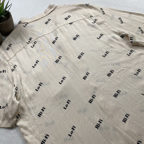 All Saints Conscious Collection Lo-Fi/Hi-Fi Relaxed Fit Camp/Resort Shirt (Ecru) - Picture 4 of 16